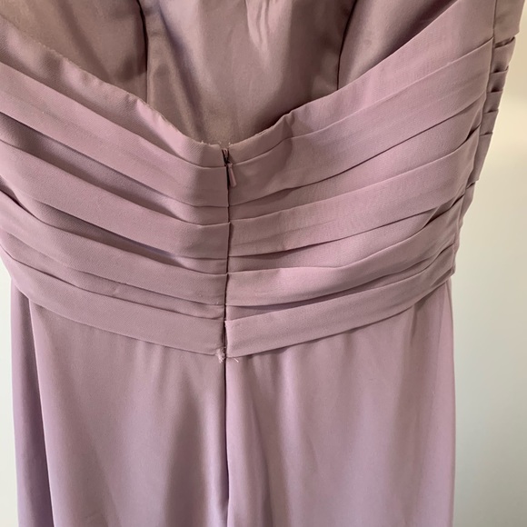 Strapless Dusty Lavender Bridesmaid Dress - Picture 4 of 8